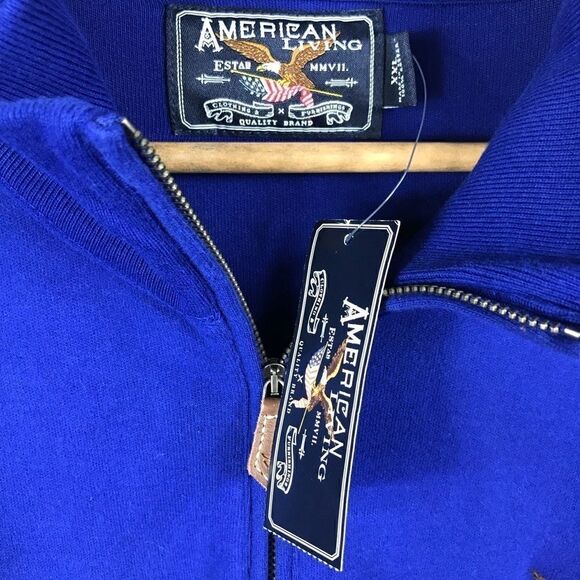 American Living Royal Blue Half Zip Up Pullover - Picture 4 of 5